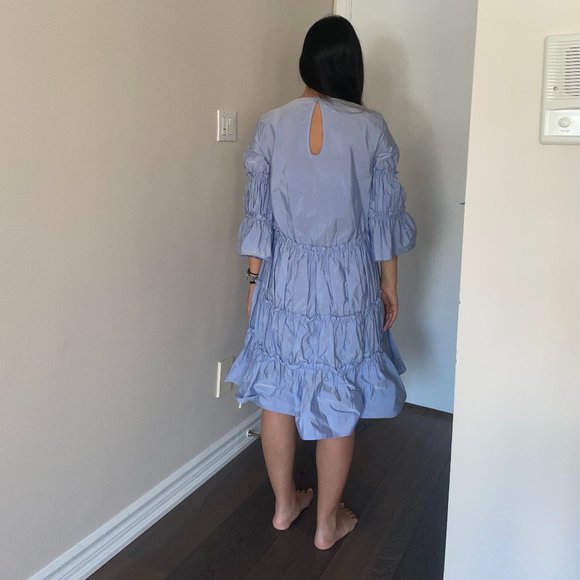 Italian Periwinkle Ruffle Dress - Picture 2 of 3